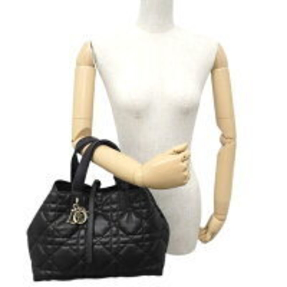 Dior Cannage Toujours Christian Tote Black Calfskin Bag Handbag - Picture 3 of 7